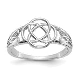 14k white gold Celtic knot ring for ladies, featuring intricate design, from Solomon Jewelers, jewelry ring for women.