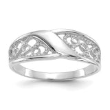 14k white gold filigree ring showcasing intricate openwork design, fine craftsmanship, and elegant jewelry style.