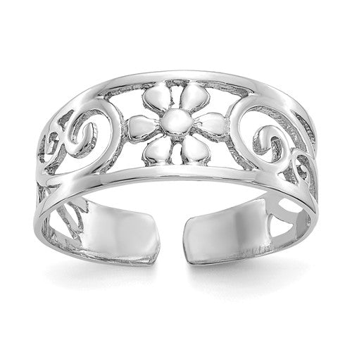 14k-white-gold-floral-toe-ring-SolomonJeweler-Wichita-KS-CustomJewelry