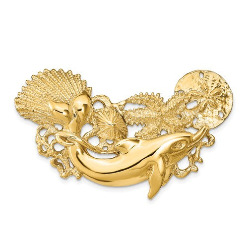 14k-dolphin-and-shell-cluster-slide-SolomonJeweler-Wichita-KS-CustomJewelry
