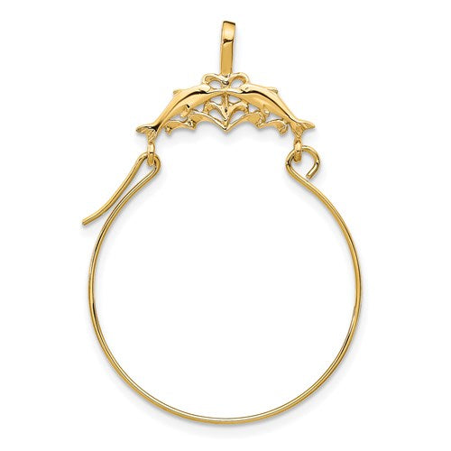 14k-double-dolphins-charm-holder-pendant-SolomonJeweler-Wichita-KS-CustomJewelry