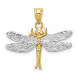 14k-two-tone-dragonfly-pendant-SolomonJeweler-Wichita-KS-CustomJewelry