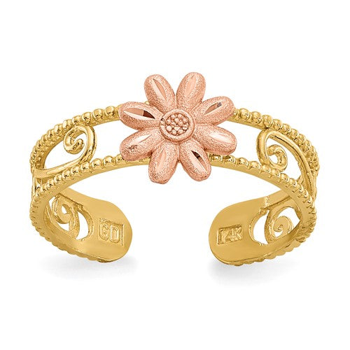14k-two-tone-flower-toe-ring-SolomonJeweler-Wichita-KS-CustomJewelry