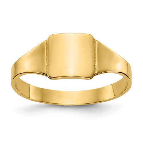 14k-polished-square-signet-baby-ring-SolomonJeweler-Wichita-KS-CustomJewelry