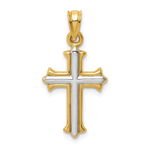 14k-w-rhodium-reversible-hollow-cross-pendant-SolomonJeweler-Wichita-KS-CustomJewelry