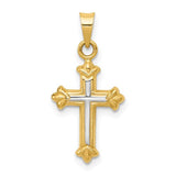14k-w-rhodium-hollow-cross-charm-SolomonJeweler-Wichita-KS-CustomJewelry