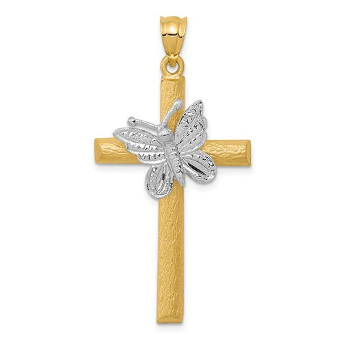 14k-two-tone-cross-w-butterfly-pendant-SolomonJeweler-Wichita-KS-CustomJewelry