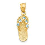 14k-3d-march-cz-birthstone-flip-flop-pendant-SolomonJeweler-Wichita-KS-CustomJewelry