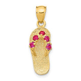 14k-3d-july-cz-birthstone-flip-flop-pendant-SolomonJeweler-Wichita-KS-CustomJewelry