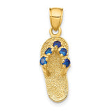 14k-3d-september-cz-birthstone-flip-flop-pendant-SolomonJeweler-Wichita-KS-CustomJewelry