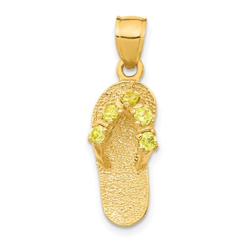 14k-3d-november-cz-birthstone-flip-flop-pendant-SolomonJeweler-Wichita-KS-CustomJewelry