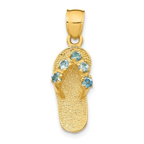 14k-3d-december-cz-birthstone-flip-flop-pendant-SolomonJeweler-Wichita-KS-CustomJewelry