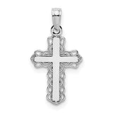 14k-white-gold-w-lace-trim-and-polished-center-cross-charm-SolomonJeweler-Wichita-KS-CustomJewelry