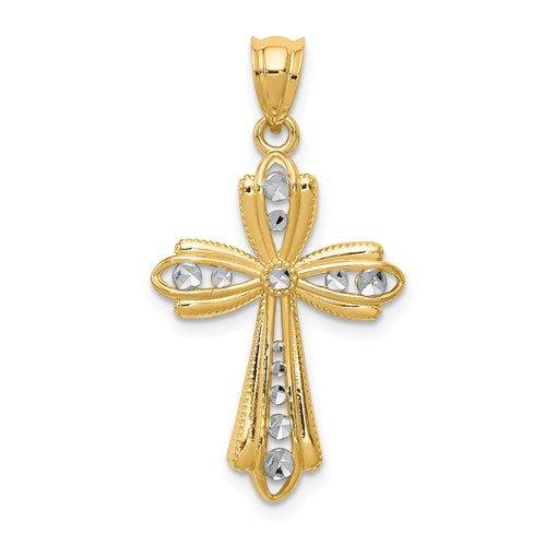 14k-w-rhodium-diamond-cut-cross-charm-SolomonJeweler-Wichita-KS-CustomJewelry