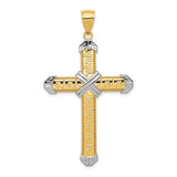 14k-and-rhodium-greek-key-cross-pendant-SolomonJeweler-Wichita-KS-CustomJewelry