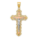 14k-tri-color-diamond-cut-crucifix-pendant-SolomonJeweler-Wichita-KS-CustomJewelry
