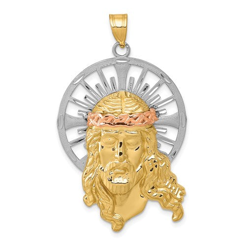 14k-tri-color-diamond-cut-christ-pendant-SolomonJeweler-Wichita-KS-CustomJewelry