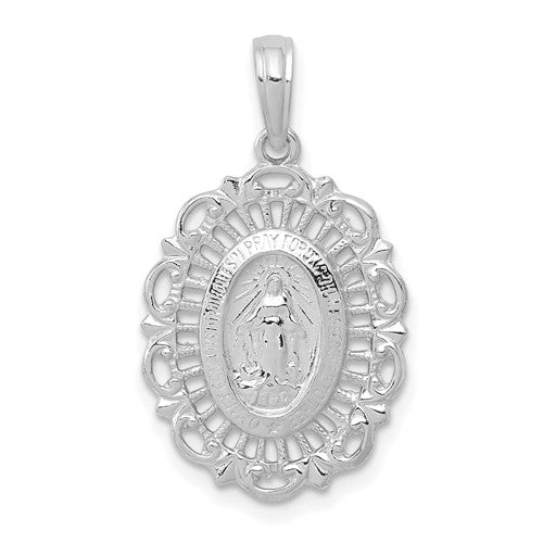 14k-white-gold-oval-miraculous-medal-pendant-SolomonJeweler-Wichita-KS-CustomJewelry