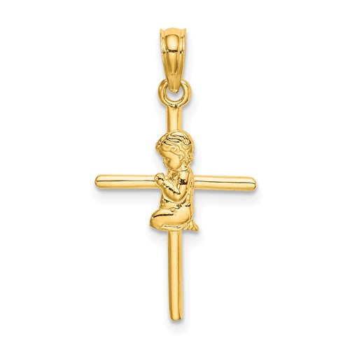 14k-praying-boy-cross-charm-SolomonJeweler-Wichita-KS-CustomJewelry