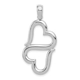 14k-white-gold-3-d-solid-double-hanging-hearts-pendant-SolomonJeweler-Wichita-KS-CustomJewelry