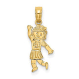 14k-girl-waving-with-flower-on-blouse-charm-SolomonJeweler-Wichita-KS-CustomJewelry