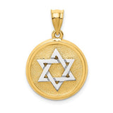 14k-two-tone-solid-satin-finish-flat-back-star-of-david-disc-charm-SolomonJeweler-Wichita-KS-CustomJewelry