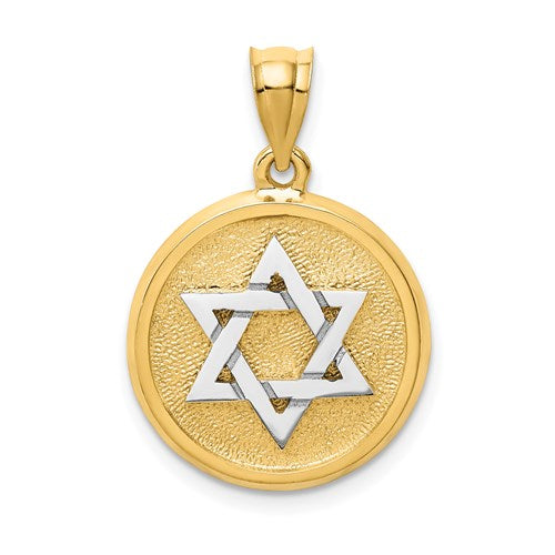 14k-two-tone-solid-satin-finish-flat-back-star-of-david-disc-charm-SolomonJeweler-Wichita-KS-CustomJewelry