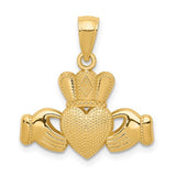 14k-claddagh-pendant-with-textured-crown-SolomonJeweler-Wichita-KS-CustomJewelry