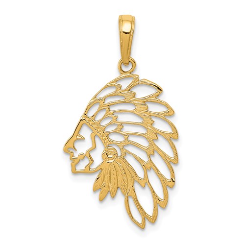 14k-cut-out-head-dress-pendant-SolomonJeweler-Wichita-KS-CustomJewelry