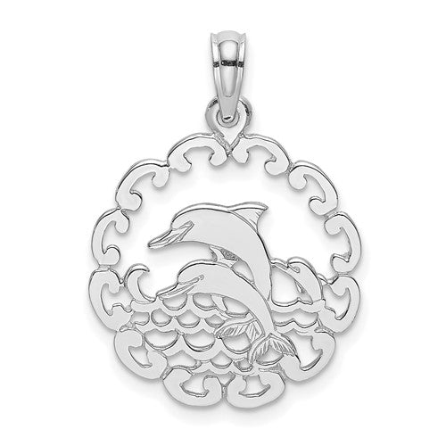 14k-white-gold-cut-out-jumping-dolphins-pendant-SolomonJeweler-Wichita-KS-CustomJewelry