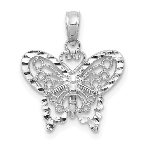14k-white-gold-diamond-cut-butterfly-pendant-SolomonJeweler-Wichita-KS-CustomJewelry