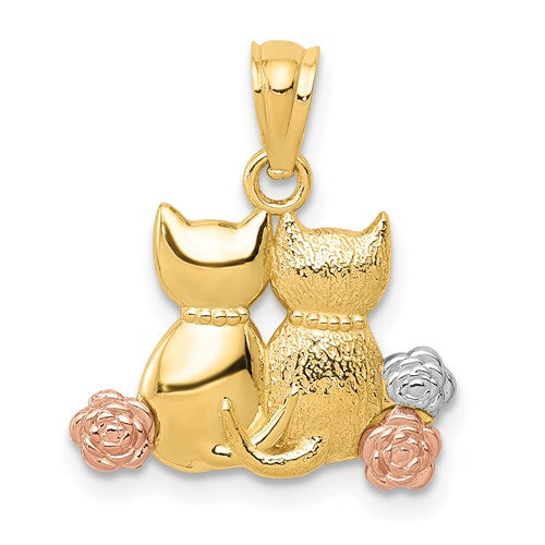 14k-two-tone-w-white-rhodium-cats-pendant-SolomonJeweler-Wichita-KS-CustomJewelry