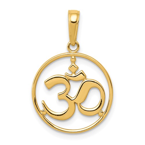 14k-cut-out-round-frame-yoga-om-symbol-pendant-SolomonJeweler-Wichita-KS-CustomJewelry