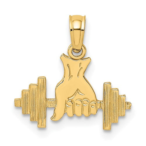 14k-hand-holding-barbell-charm-SolomonJeweler-Wichita-KS-CustomJewelry