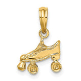 Gold 14K 3-D roller skate charm pendant from Solomon Jewelers with detailed craftsmanship, perfect for jewelry accessories.