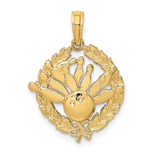 14k-bowling-story-in-leaf-circle-charm-SolomonJeweler-Wichita-KS-CustomJewelry