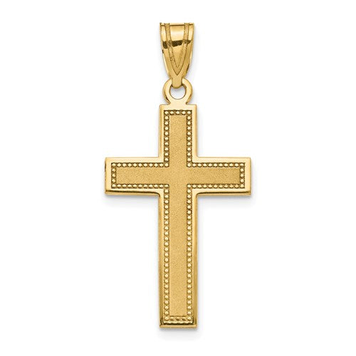 14k-medium-satin-cross-pendant-SolomonJeweler-Wichita-KS-CustomJewelry