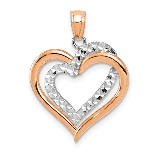 14k-two-tone-polished-diamond-cut-intertwined-hearts-pendant-SolomonJeweler-Wichita-KS-CustomJewelry