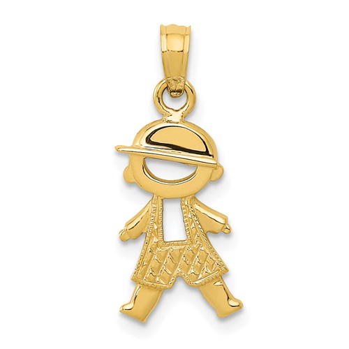 14k-polished-and-textured-boy-pendant-SolomonJeweler-Wichita-KS-CustomJewelry