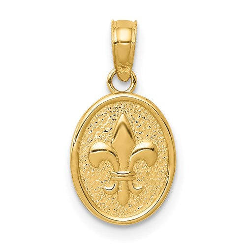 14k-polished-small-fleur-de-lis-in-oval-pendant-SolomonJeweler-Wichita-KS-CustomJewelry