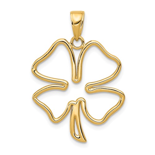 14k-polished-cut-out-4-leaf-clover-pendant-SolomonJeweler-Wichita-KS-CustomJewelry