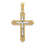 14k-w-rhodium-diamond-cut-cross-pendant-SolomonJeweler-Wichita-KS-CustomJewelry