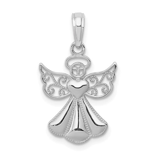 14k-white-gold-polished-textured-guardian-angel-heart-pendant-SolomonJeweler-Wichita-KS-CustomJewelry