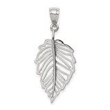 14k-white-polished-leaf-pendant-SolomonJeweler-Wichita-KS-CustomJewelry