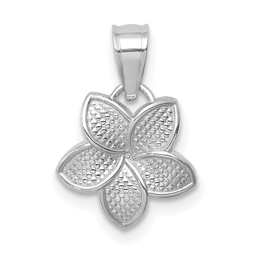 14k-white-polished-mini-plumeria-pendant-SolomonJeweler-Wichita-KS-CustomJewelry