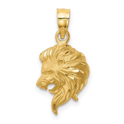 14k-brushed-diamond-cut-lion-head-pendant-SolomonJeweler-Wichita-KS-CustomJewelry