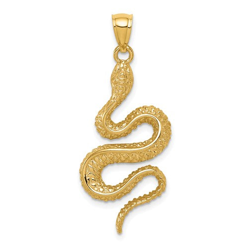 14k-polished-textured-snake-pendant-SolomonJeweler-Wichita-KS-CustomJewelry