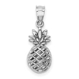 14k-white-polished-3d-pineapple-pendant-SolomonJeweler-Wichita-KS-CustomJewelry