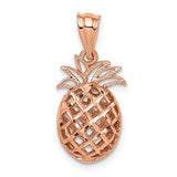 14k-rose-polished-diamond-cut-3d-pineapple-pendant-SolomonJeweler-Wichita-KS-CustomJewelry