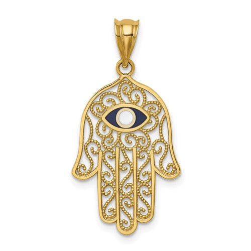 14k-polished-and-enameled-hamsa-pendant-SolomonJeweler-Wichita-KS-CustomJewelry
